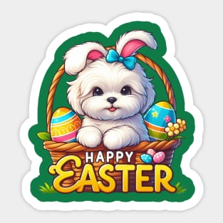 Maltipoo Easter Bunny Sticker